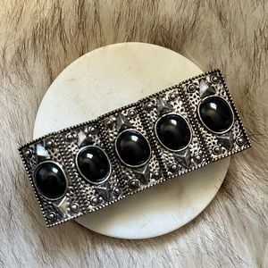 Black/Silver Elastic Bracelet